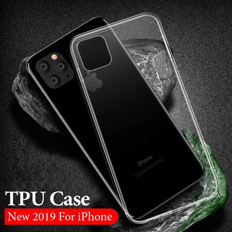 

Simple Clear Silicone Case For iPhone 11 Pro X Xr Xs max Ultra-thin Transparent Soft TPU Case For iPhone 11 7 8 6 6s Plus Cover