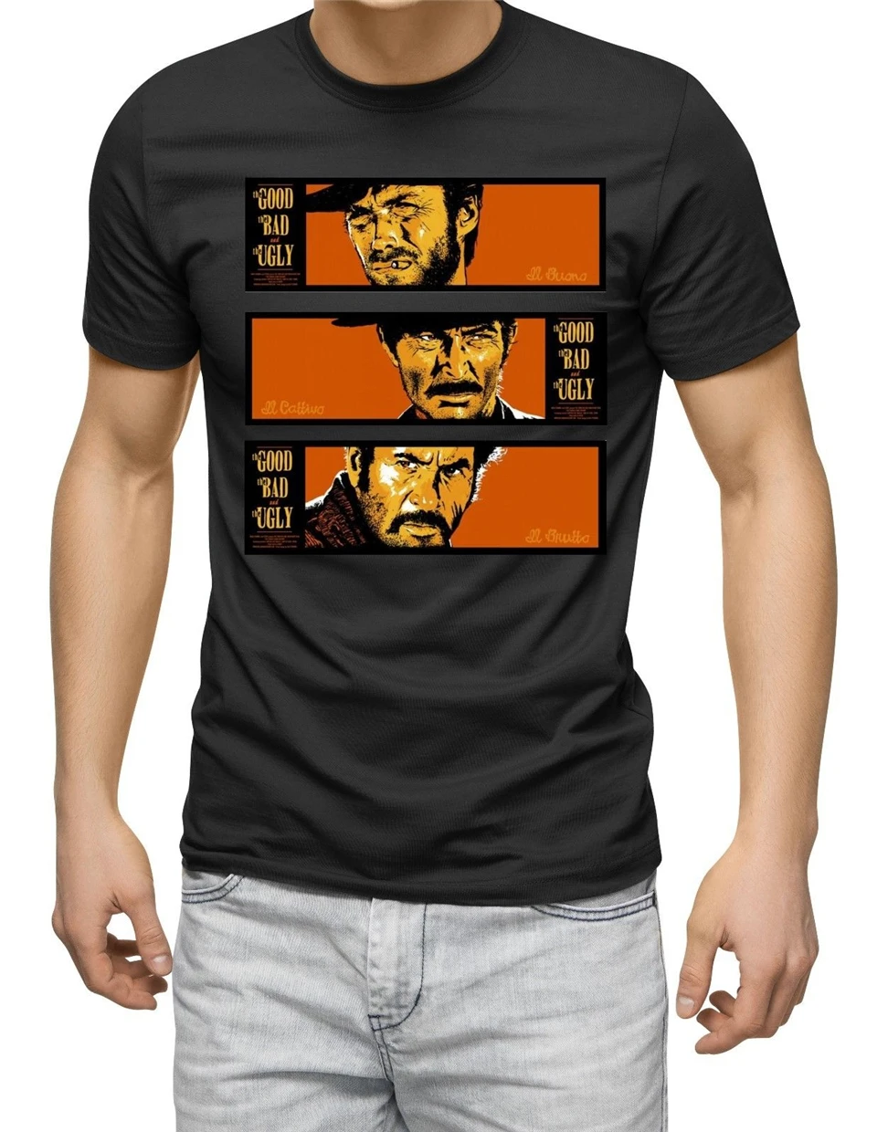 Футболка с надписью The Good Bad Ugly ковбойская футболка изображением фильма 60S 70S Clint