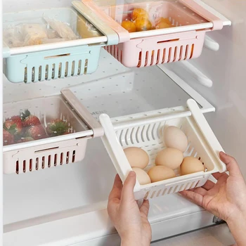 

Fridge Drawer Organizer Retractable Fridge Storage Box Refrigerator Rack Shelf Applicable To Most Fridge Shelf On The Market
