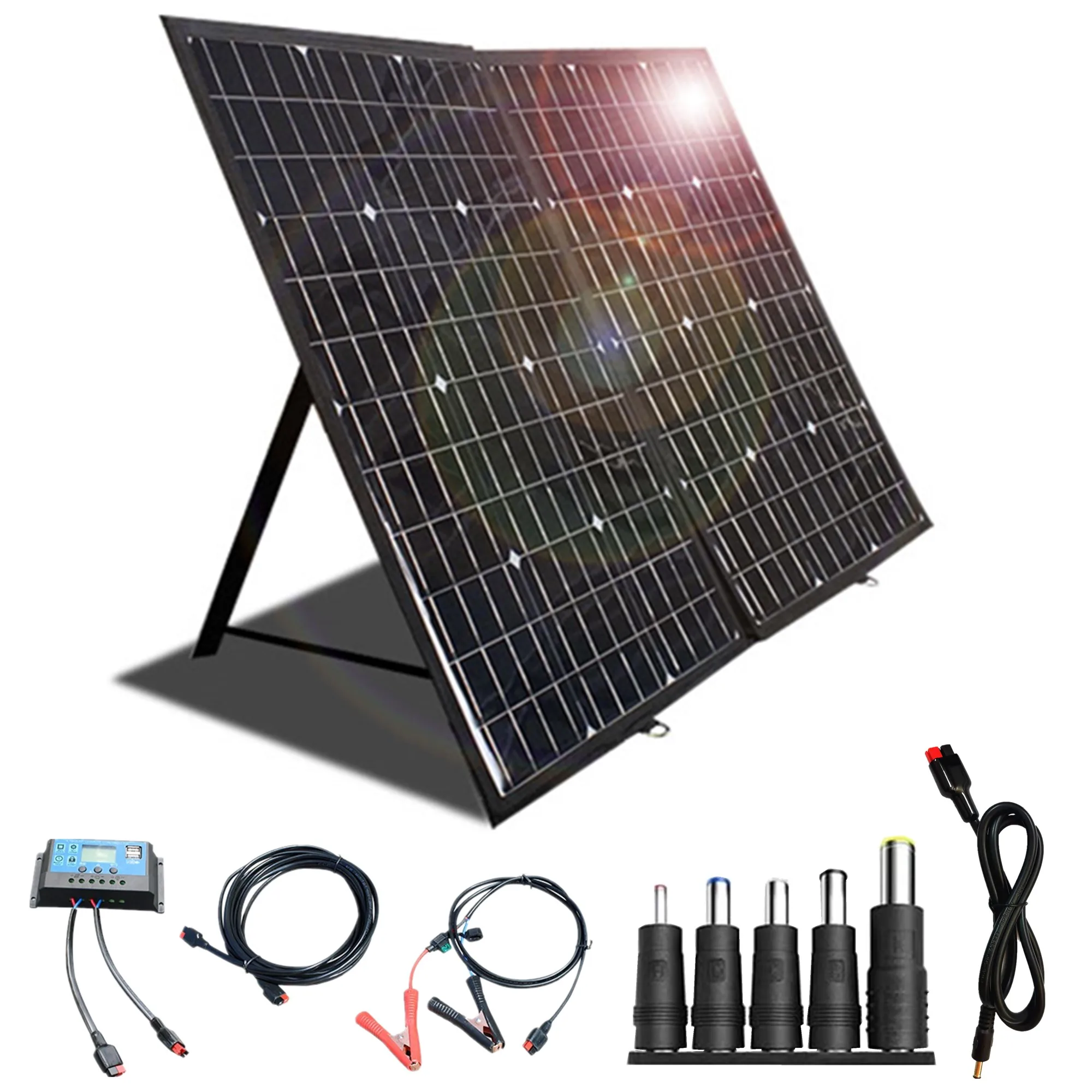 La Migliore Promozione 44 Di Sconto 120w Kit Di Pannelli Solari 12 Volt Pieghevole Esterno Portatile Pannello Solare Con Regolatore Di Carica Solare Per Camper Campeggio