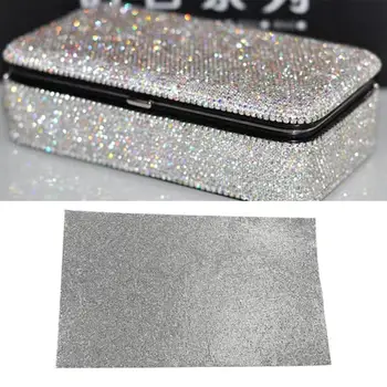 

1pcs Arranged Motif White Crystal Hot Fix Rhinestone Tape Trim Ribbon Iron On Appliques for Dress Shoe Adornment 40x24cm