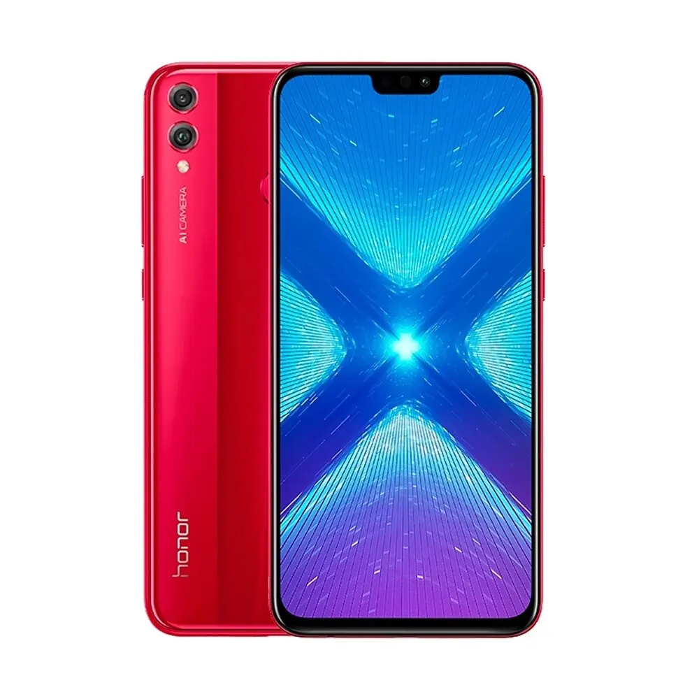 Honor 8X мобильный телефон 6,5 дюймов экран 3750 мАч батарея Android 8,2 двойная задняя камера 20 МП многоязычный смартфон - Цвет: Красный