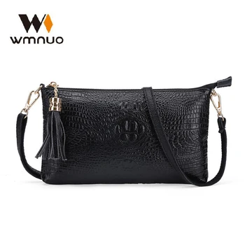 

Wmnuo New Cow Leather Women Messenger Bags Tassel Crocodile Pattern Shoulder Bags For Female Clutch Small Handbags Hot Sale