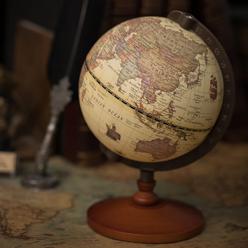Large Antique Globe World Globe Educational Geographic Modern Desktop Decoration 