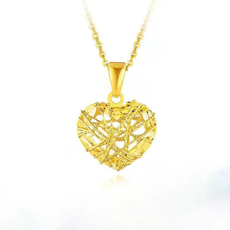 Heart Pendant Necklace Pure AU750 Chain 