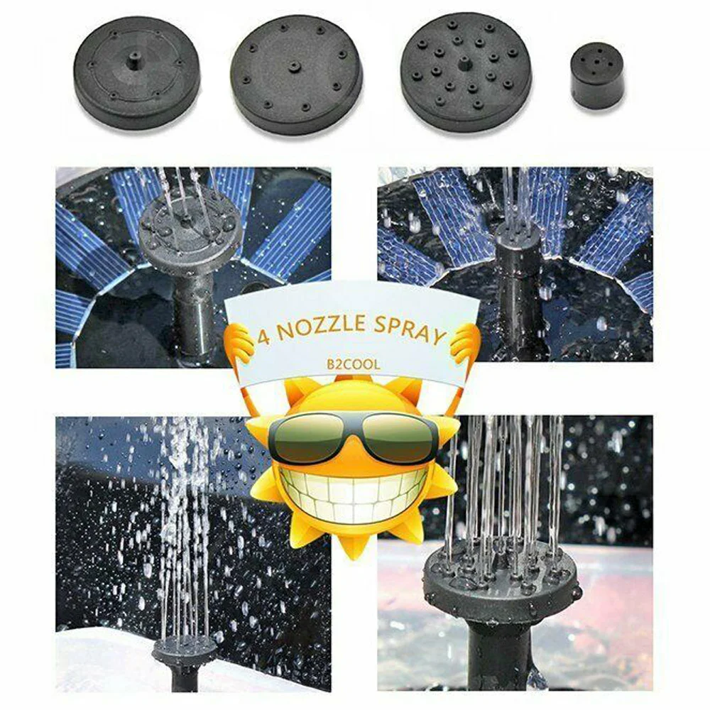 Mini Solar Water Fountain Garden Pool Pond Outdoor Floating Fountain Lotus Form