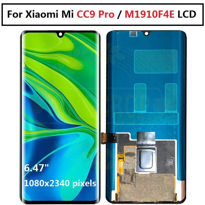 Original LCD Screen for Xiaomi Mi CC9 Pro CC9Pro LCD Display for Xiaomi M1910F4E Touch Screen Digitizer Screen Assembly Tested
