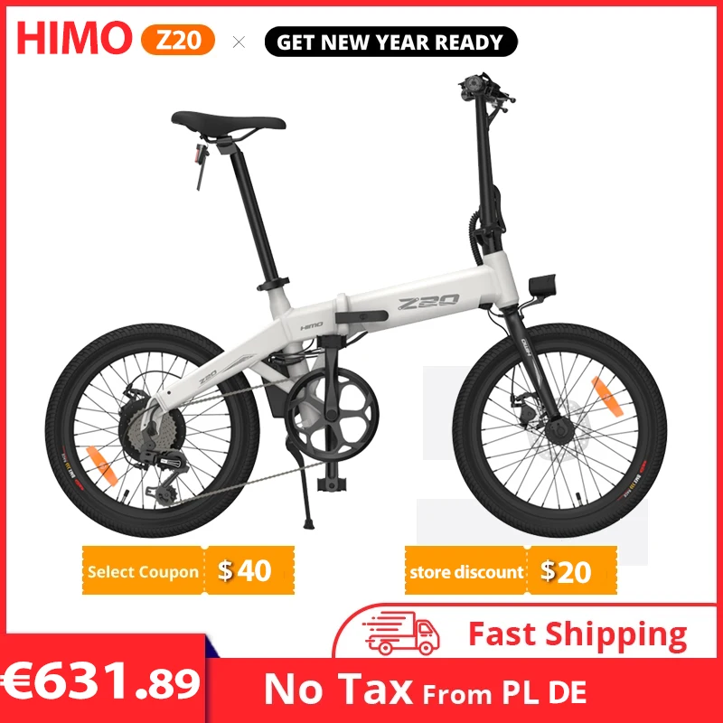 

ã€EU SENDã€‘NO TAX 20 inch Tire Himo Z20 Electric Bike 25km/h 80KM Mileage 250W Motor ebike For Xiaomi Outdoor Folding bicycle 10AH