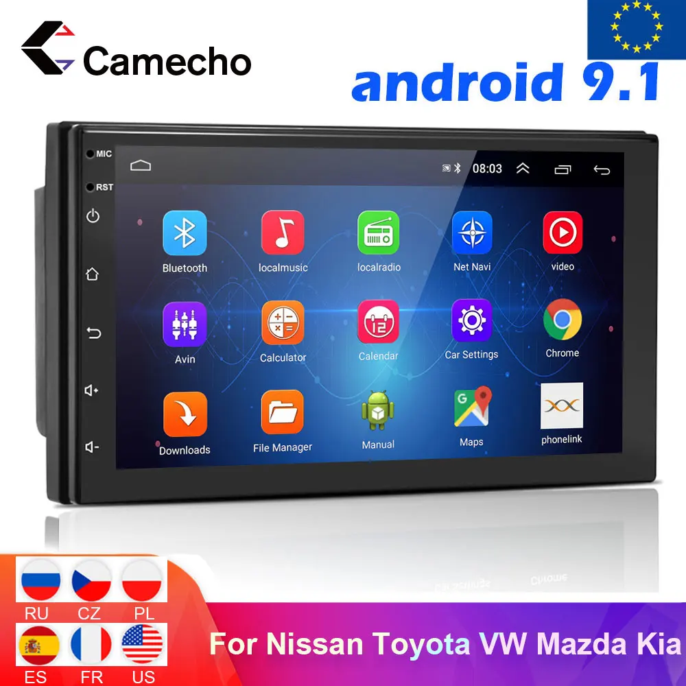 Camecho автомобильный Радио GPS Android мультимедийный плеер Bluetooth 2 Din 7 ''сенсорный