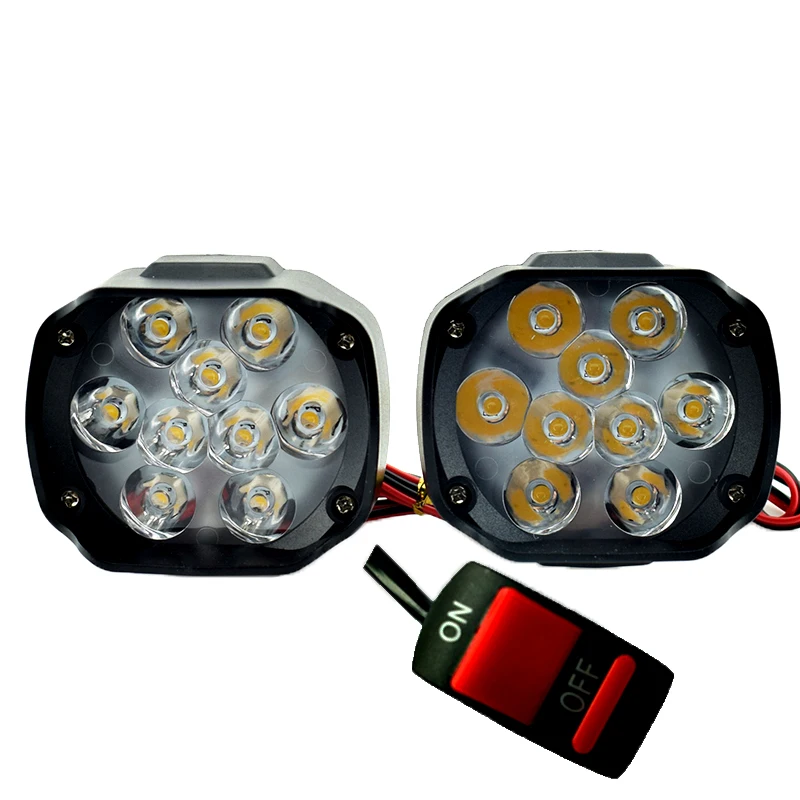 Motorcycles Headlight LED 6500k White Super Bright Motorbike Fog Lamp Headlamp LED Scooters Spotlight 9led Working Spot Light