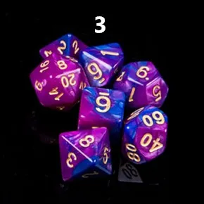 7 шт./лот многогранные кости из смолы d& d d4 d6 d8 d10 d% d12 d20 многогранные TRPG игры кубик для настольной игры - Цвет: 3