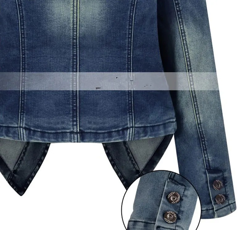 Женская джинсовая куртка размера плюс 5XL, винтажные осенние женские Узкие повседневные джинсы, пальто