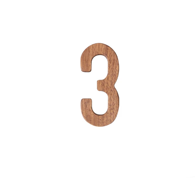 Black Walnut Wall English Alphabet Numbers Combination House Cafe Bar DIY Adhesive Wooden Decoration Letters Numbes 3