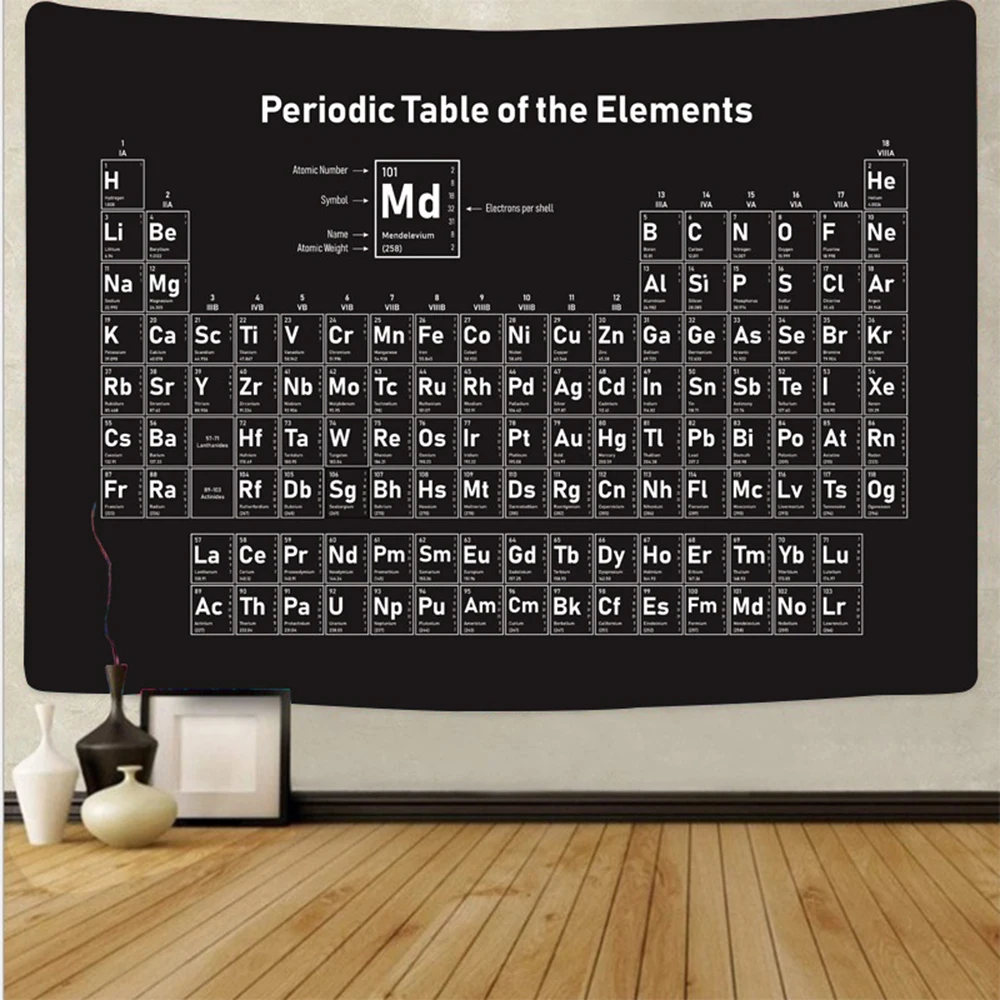 Tapestry Periodic Table of the Elements Chemistry Large Science Wall Hanging Art Canvas Dorm Home Room Decoration