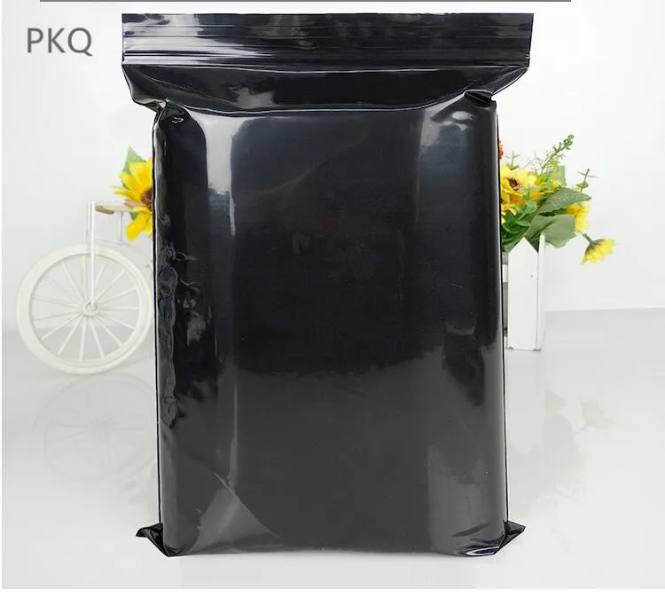10pcs Super Large 40*60CM/50*70CM Plastic Zip Lock Packaging Bag Useful Black Self Sealing Ziplock Poly Pouch Retail Zipper Bag