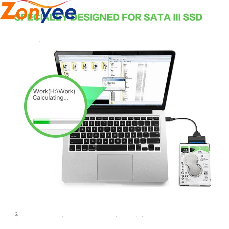 USB 3.1 Gen1 Type C to SATA III 2.5?? Hard Drive Adapter up to 10Gbps External Hard Drive Connector for  SATA SSD / HDD