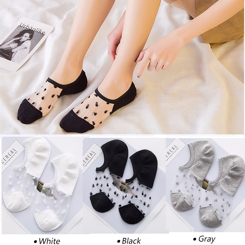 1/2/3/4/5pair Women's Ankle Socks Transparent Invisible Socks Summer No