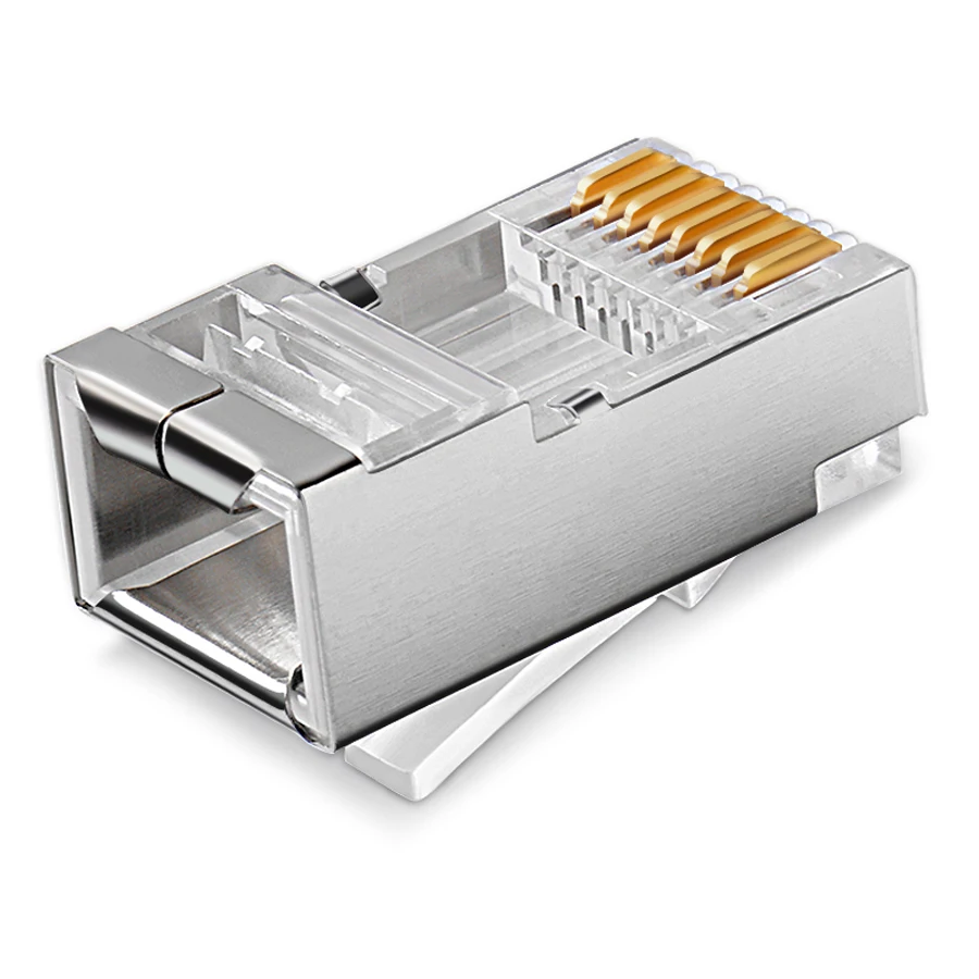 Xintylink-cabo de Conexão Ethernet Rj45 Conector Macho de Rede rg rj 45 Stp Jack Blindado Cat5 Conector Lan 20 50 100 Cabos de computador e conectores - Imagem 2