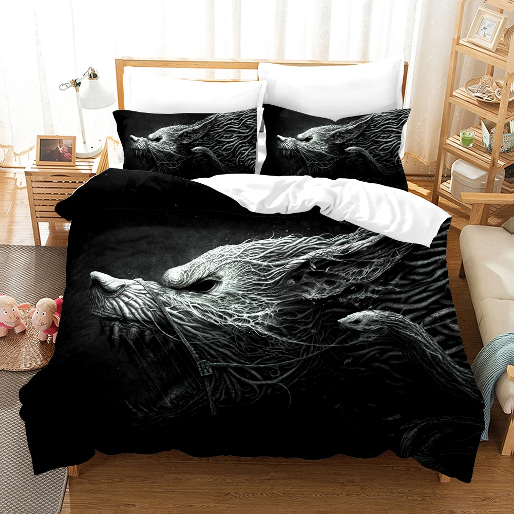 

Haliaeetus Leucocephalus Bedding Set Duvet Cover 3D Wolf Balck Comforter Bedding Sets Bedclothes Bed Linen bed set (NO sheet)