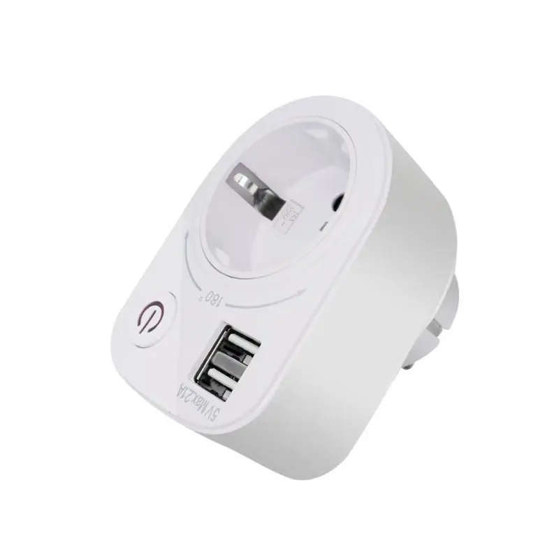 

Multifunction 180 Degree Rotating Dual USB Intelligent Charger Adapter Plug Socket Charging Power Switch Outlet 5V 2.1A