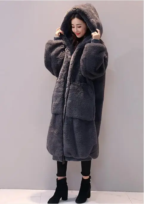 Длинное пальто из искусственного лисьего меха, женская осенняя и зимняя плюшевая кожаная куртка, шаль, Coletes Femininos De Pele
