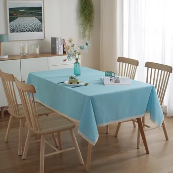 

yi dian Cotton Linen Candy-Colored Fabric Lace Table g