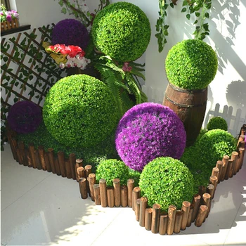 

Large Green Artificial Plant Ball Topiary Tree Wedding Party Home Outdoor Decoration Plants Plastic Grass Ball