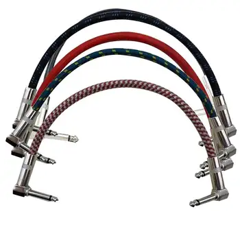 30cm pleciony Instrument kabel gitarowy kable krosowe linie efekt ołów kątowy 6 35 kable Audio tanie i dobre opinie CN (pochodzenie)