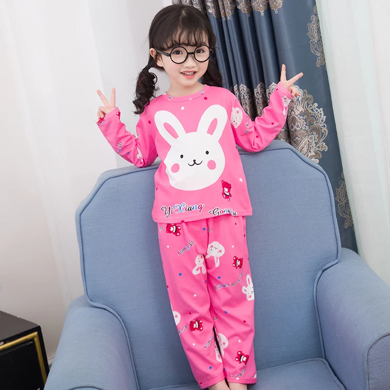 New Arrivals Autumn Winter Girl Pajamas Set Baby Long Sleeved Sleepwear Suit Big Girls Nightwear Pants Girl Tops Kids Gift