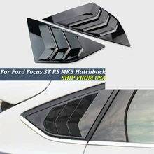 Persianas de plástico ABS para ventana trasera de coche, accesorios de ventilación lateral para Ford Focus ST RS MK3 Hatchback, 1 par