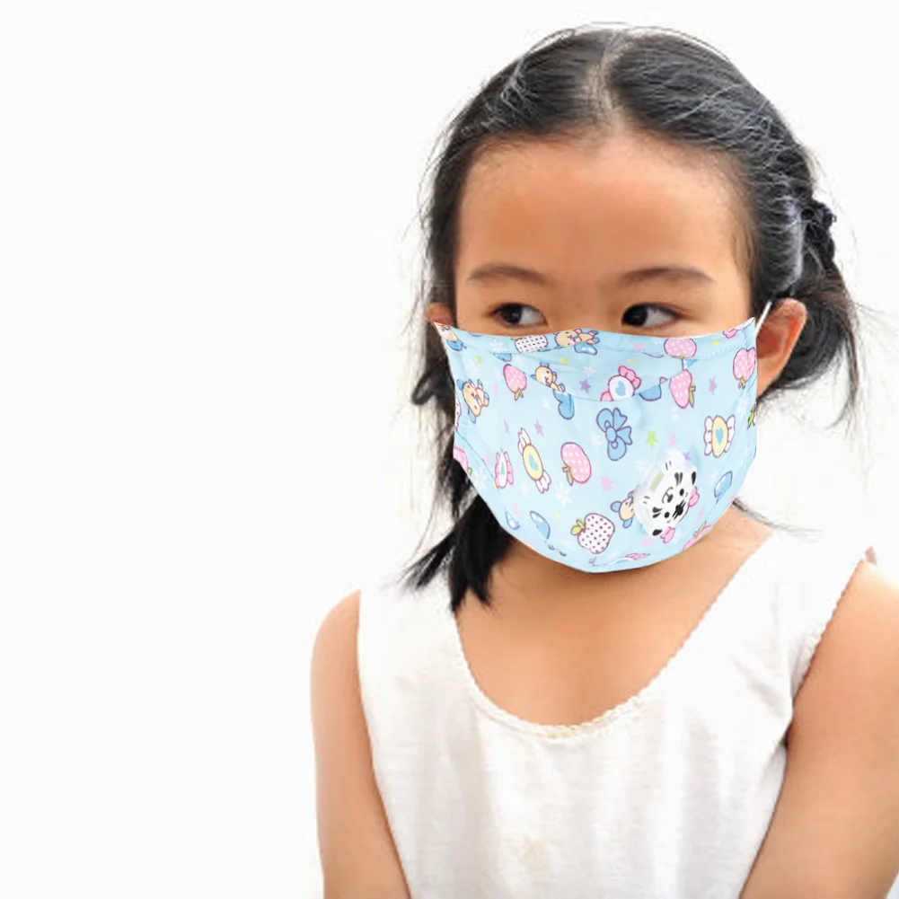 

3pc Children Mouth Mask Face Masks Pm2.5 Cotton Anti Dust Mouth Mask Activated Carbon Filter Windproof With Breathing Valve Mask