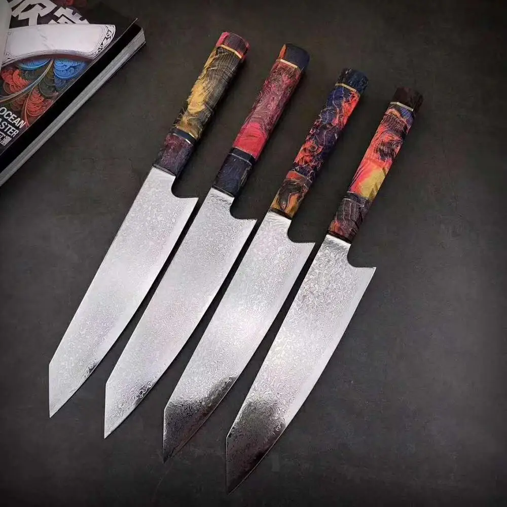 New Damascus Chef Knife Stainless Steel kitchen Knife Japanese Santoku Knives 
