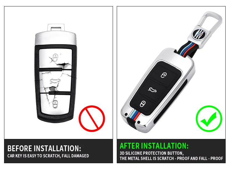 Custodia per chiave a distanza per auto in lega di zinco per Volkswagen VW Passat CC B6 B7 R36 Maogotan 3C Smart Key Protector Shell Fob accessori 8 Custodia per chiave a distanza per auto in lega di zinco per Volkswagen VW Passat CC B6 B7 R36 Maogotan 3C Smart Key Protector Shell Fob accessori - Hdf140114dbe9441396ed491cf2ab17daM