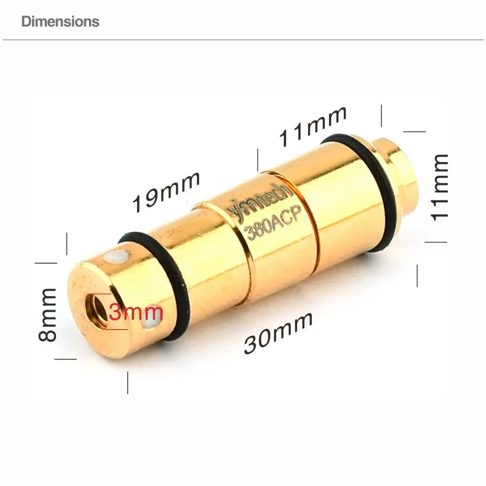380ACP тренировочный пулевидный лазер, тактическая красная точечная Лазерная пуля, тренировочный картридж, красная лазерная пулевидная пушка, прицел
