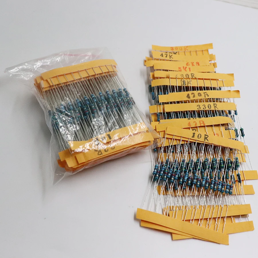 300Pcs 10 -1M Ohm 1/4w Resistance 1% Metal Film Resistor Assortment Kit Set 30Kinds*10pcs=300PCS Free Shipping