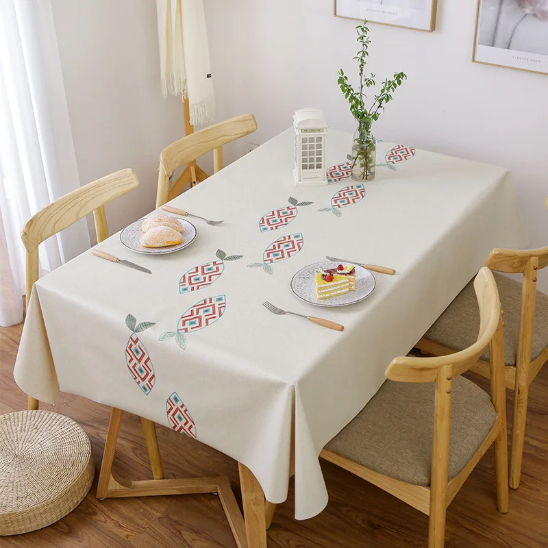 Embroidery Simanfei скатерти из ПВХ водонепроницаемые обеденные декоративные клеенка кофейный, чайный столик крышка для пикника плед прямоугольные скатерти - Цвет: Embroidery