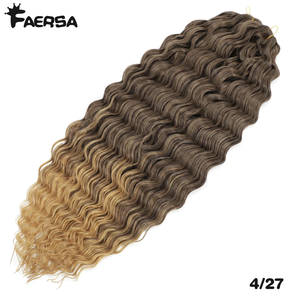 Deep Wave Twist Crochet Hair Natural Synthetic Afro Curls Crochet Braids Ombre Braiding Hair Extensions For Women Low Tempreture