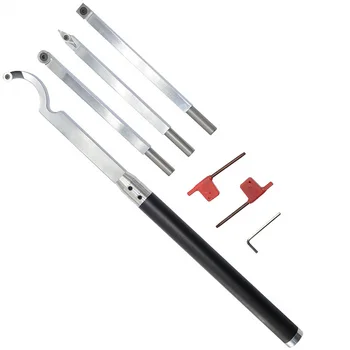 

ABSF Tipped Wood Turning Tools Set Lathe Rougher Finisher Detailer Swan Neck Hollowing Tools and Interchangeable Aluminum Alloy