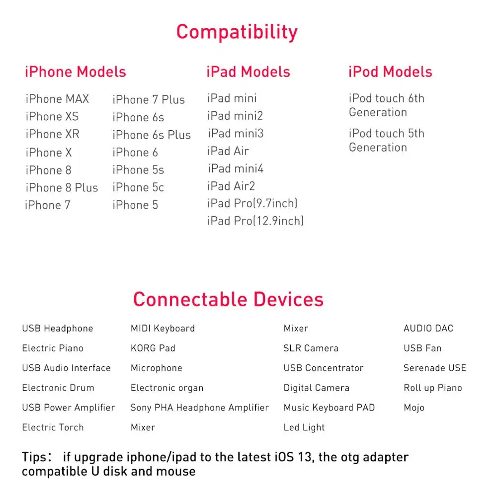 2 в 1 8Pin к USB OTG кабель синхронная Зарядка для iPhone iPad iOS от 10 до 13 мужчин и женщин Поддержка большинства USB устройств