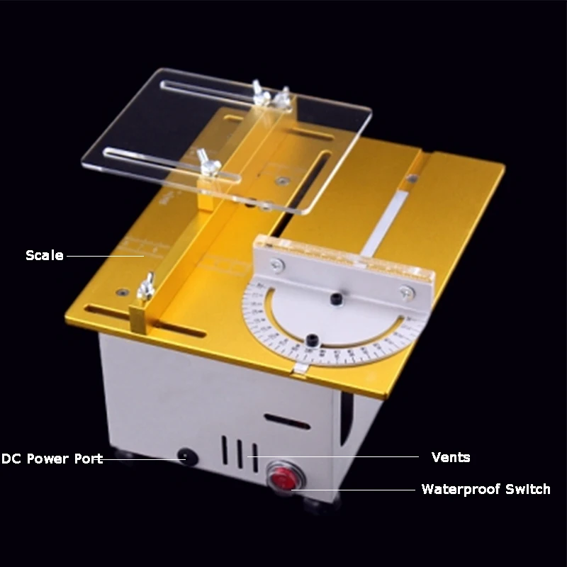 Mini table saw 12V-24V portable DIY wood Cutting machine, desktop buddha beads polish machine,metal/Acrylic cutter