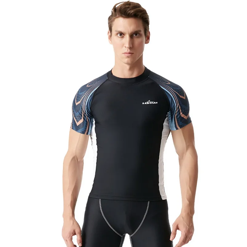 Новинка, Мужской гидрокостюм, стрейчевый, для дайвинга, для плавания, серфинга, подводного плавания, одежда для плавания, спортивный, для подводного плавания, костюмы для дайвинга, серфинга - Цвет: Black Shirt