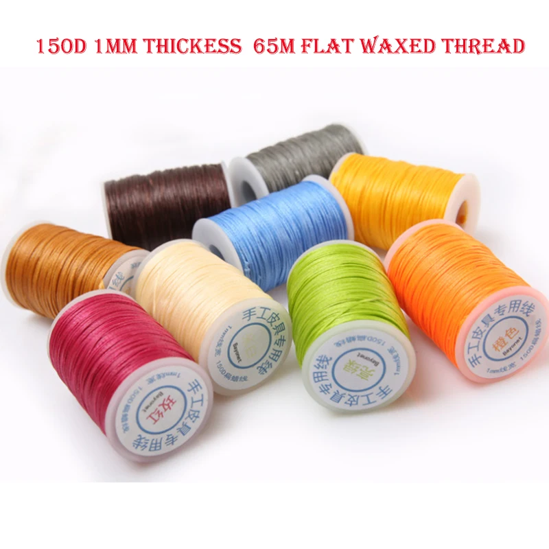 65m 150D 1mm Flat Waxed Wax Thread Cord Sewing Craft Wax String