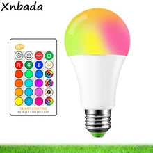 E27 3/5/10W 16 Цвета изменение Волшебная светодиодная лампочка RGB AC85-265V+ белый дистанционный умный светильник лампа с регулируемой яркостью памяти+ ИК-пульт дистанционного управления Управление