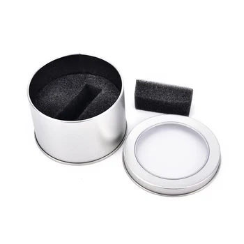 

High quality Sponge Round Organiser Practical Silver Case Tin Display Gift Box Storage Watch Winder Home Storage