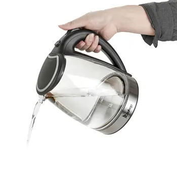 

1.8L 1500W Electric Glass Kettle Rotation Base LED Hot Boil Water Kettle 110V US Plug