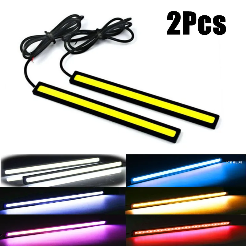 2PCSHotSale17cmWaterproofDaytimeRunningLightBlueSuperBright