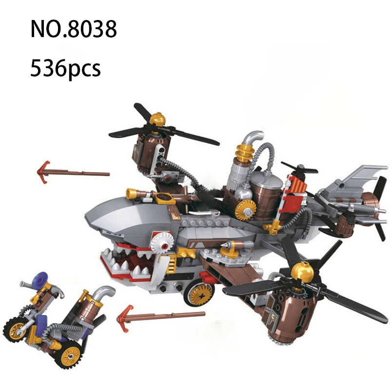 

New Creator The Age of Steam Tank Train Airplane Helicopter Airship Building Blocks Bricks Punk Model for Kids Christmas Gifts