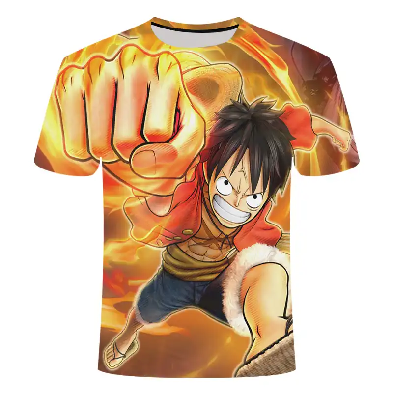 ワンピースルフィ Tシャツカジュアル Tシャツオム O ネックストリート血液ティーンエイジャー Tシャツメンズ服アニメ夏トップス T Shirts Aliexpress