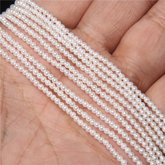 2mm Tiny Freshwater Pearl Beads Small Natural White Pearl Seed Bead For  Jewelry Making Bracelet Necklace Rings DIY 14 Strand