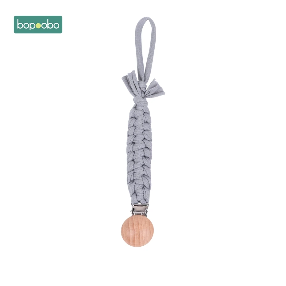 Gray Pacifier Chain Bopoobo 1 шт. детский прорезыватель из бука, деревянная игрушка для прорезывания зубов, деревянное кольцо, может жевать соску, цепочка, бусины, детские товары, игрушки, погремушки для младенцев - Цвет: Gray Pacifier Chain